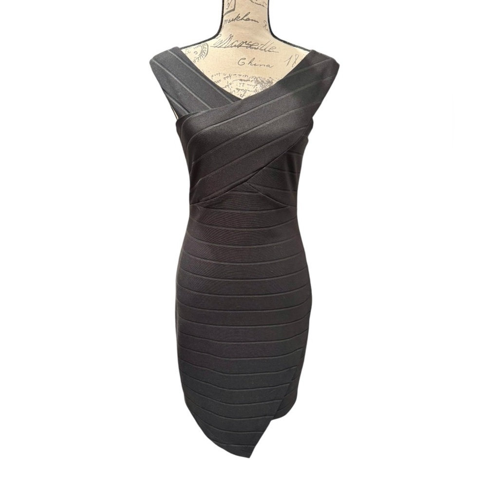 Bebe Bodycon Elegant Black Dress - Picture 1 of 11